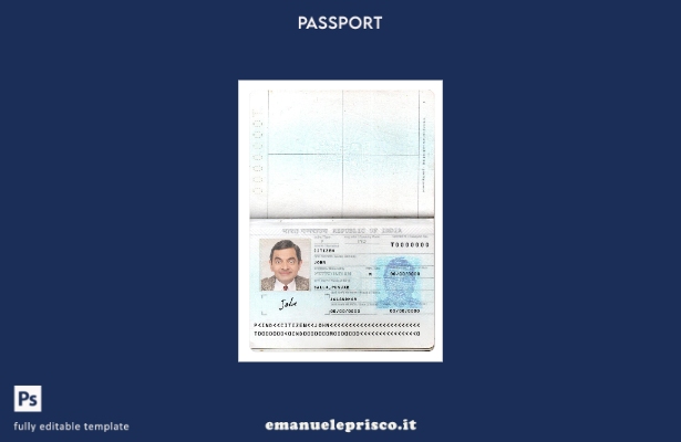 modello di pagine della nuova versione del passaporto indiano in stile verificat